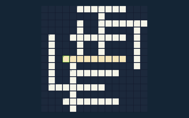 Crossword playing interface